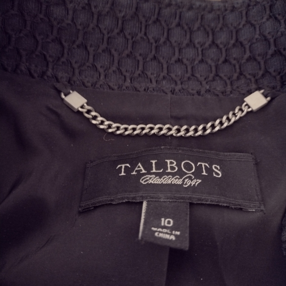 Talbots Black Button Front Jacket Size 10 - Picture 10 of 11